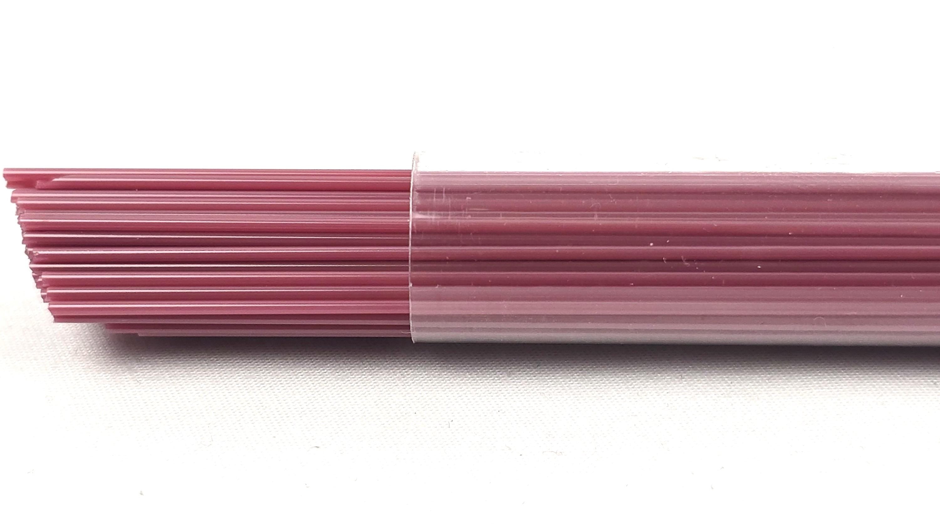 COE96 straight glass stringers, 1mm, Red Violet, R-099