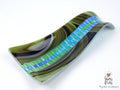 A fused glass decorative spoon rest "Oasis Mosaic". Kitchen Art dish