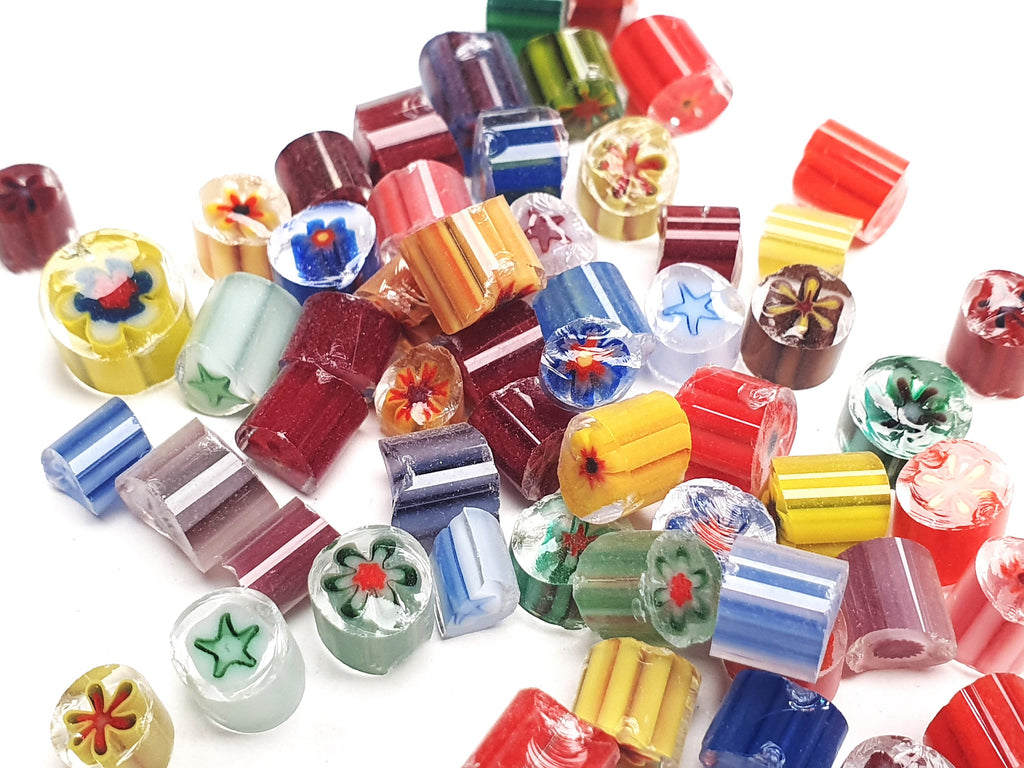 Murrini assortment, COE96; for fusing, lampwork, glass blowing.