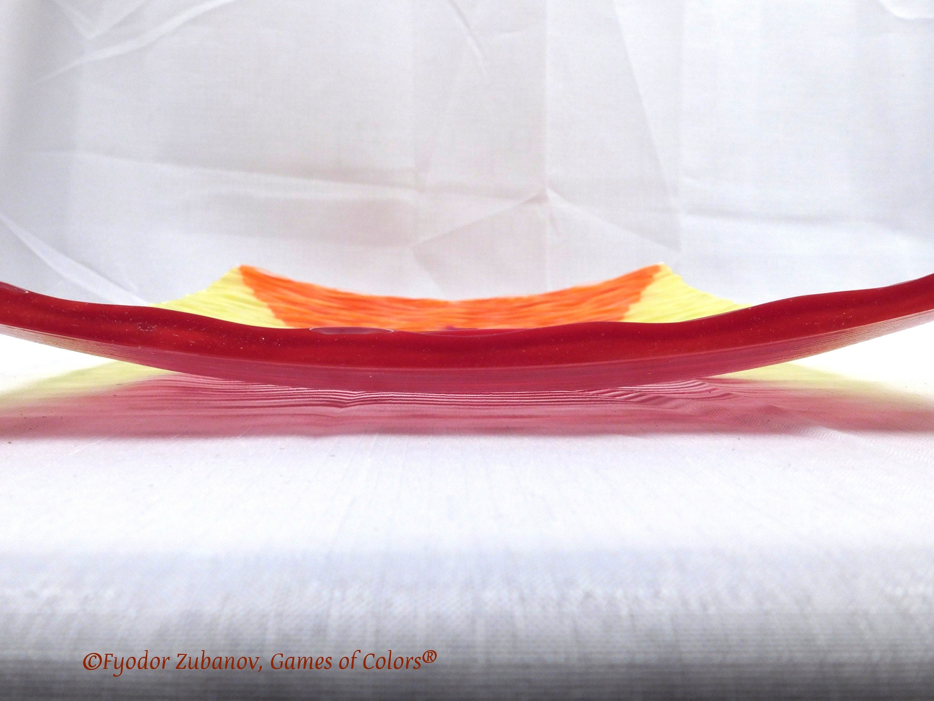 Fused Glass Plate: Textured Twin Peaks Decorative Art