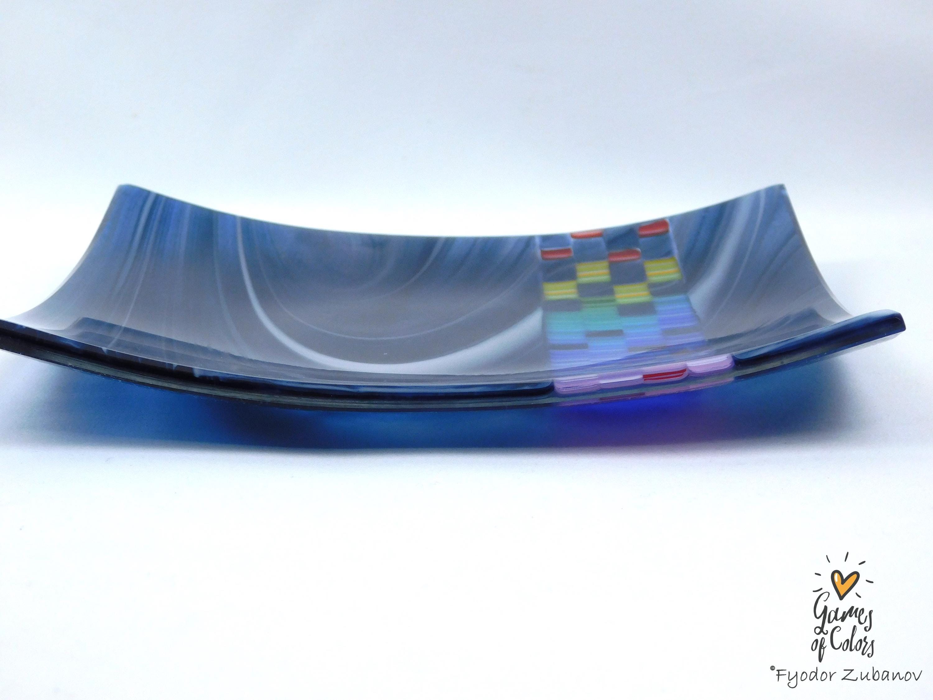 Mosaic Jet plate: Blue-Grape with White Swirls