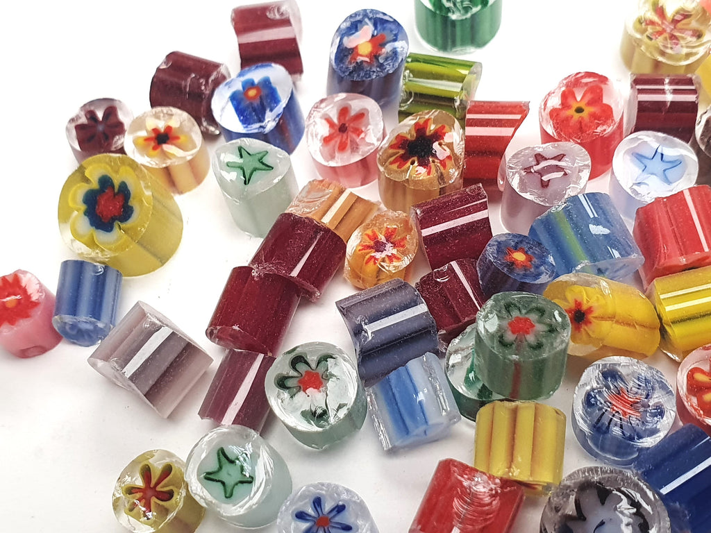 Murrini assortment, COE96; for fusing, lampwork, glass blowing.