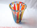 A small fused glass vase "Frosty day"; decorative vessel; original design; art glass