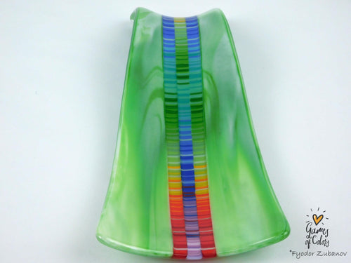 A fused glass decorative spoon rest "Young spring"