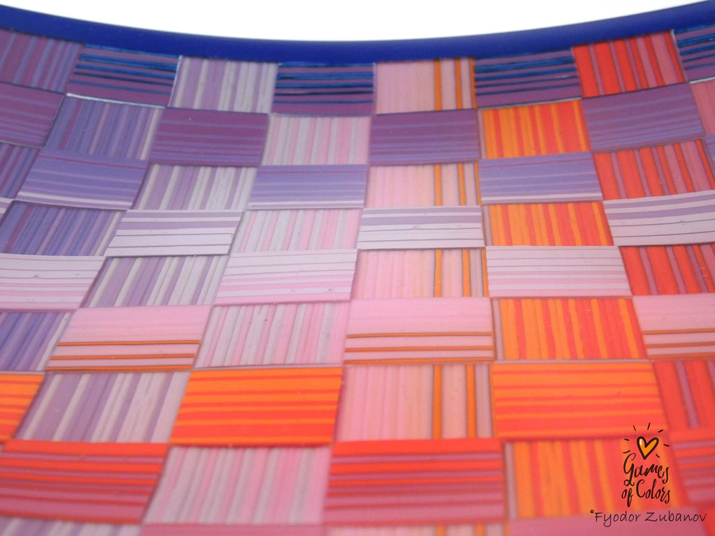 A Decorative Fused Glass Plate "Purple Sunset"; Art Glass; Centerpiece