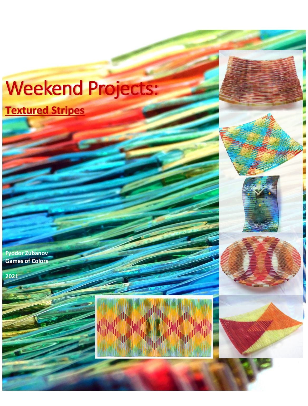 e-Book: "Weekend projects. Textured Stripes " | glass fusing tutorial | fused glass | advanced skills