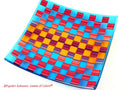 Fused Glass Plate: Geometric Art Glass Centerpiece