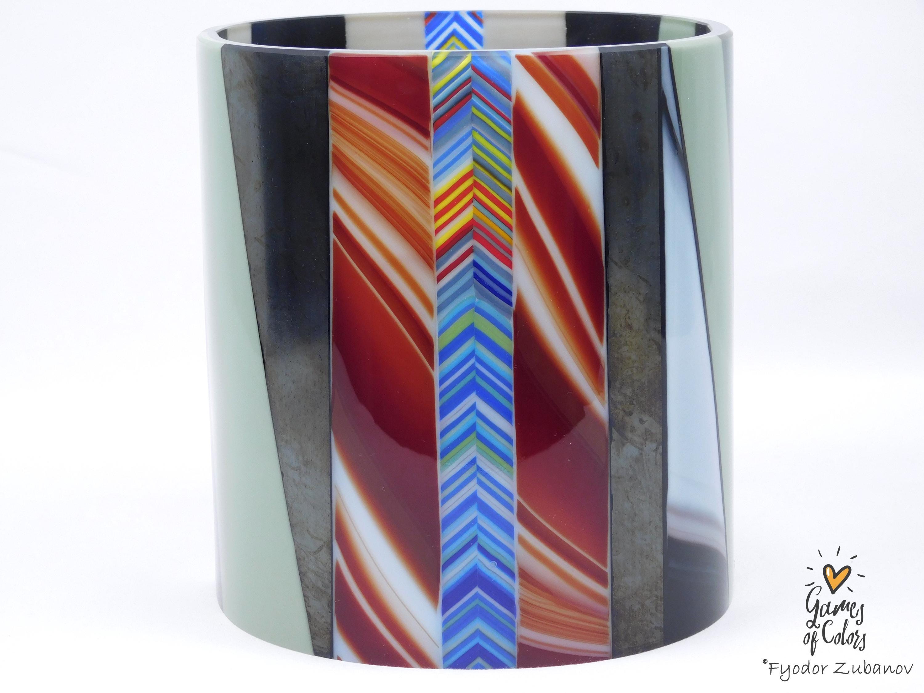 Color Sentinel – Fused Glass Kitchen Crock / Art Vessel