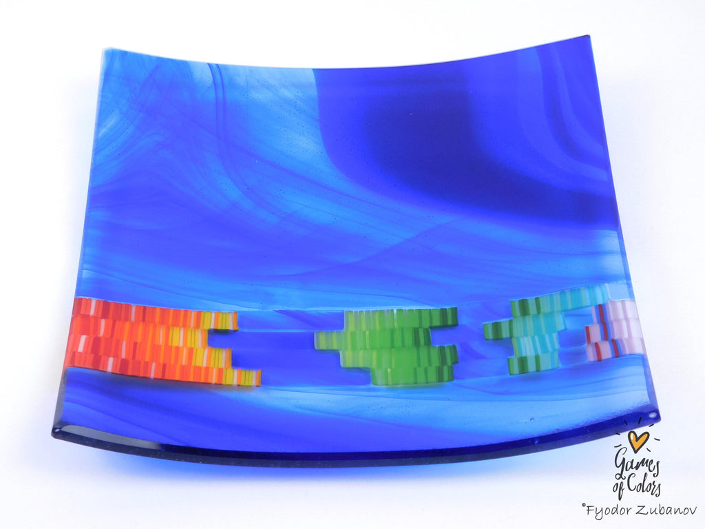 Mosaic Jet plate: Dark Blue Swirls