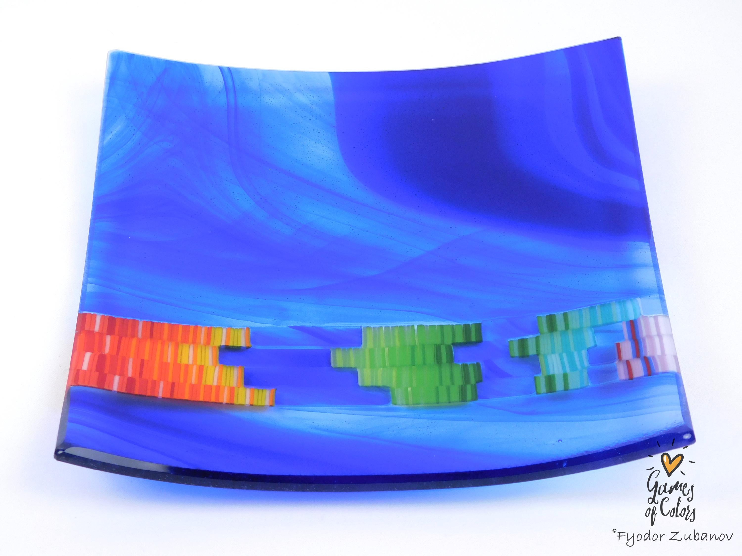 Mosaic Jet plate: Dark Blue Swirls