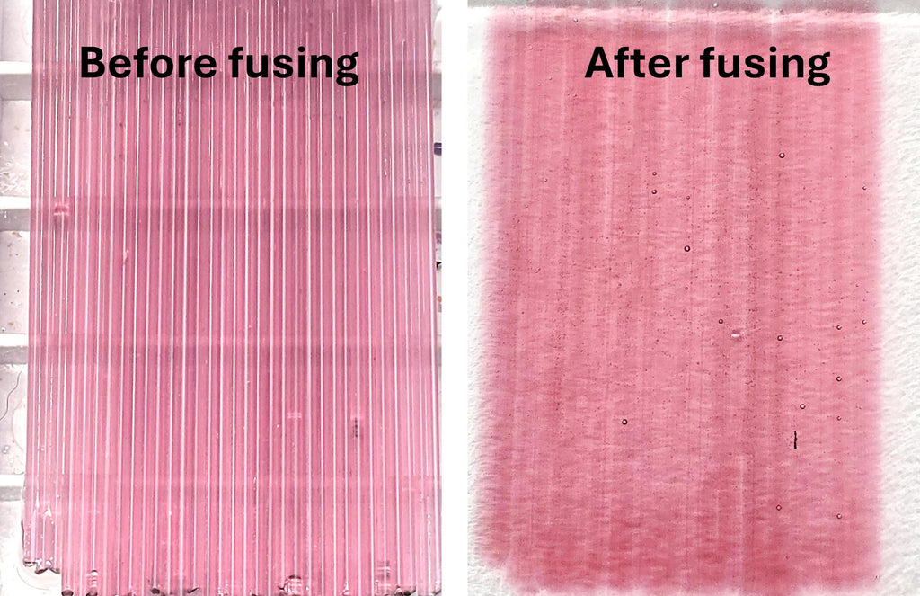 COE96 straight glass stringers, 1mm, Fuchsia Light Transparent