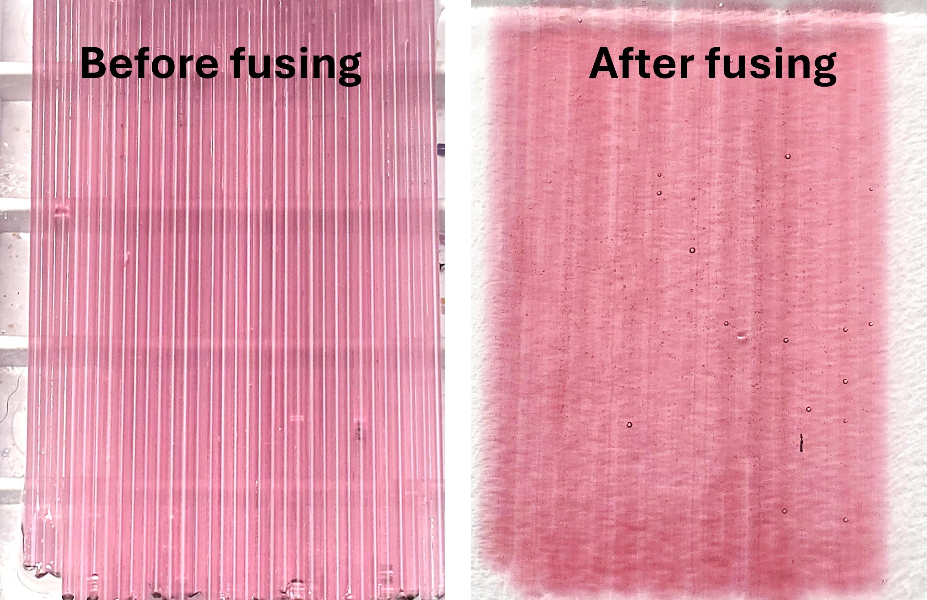COE96 straight glass stringers, 1mm, Fuchsia Light Transparent