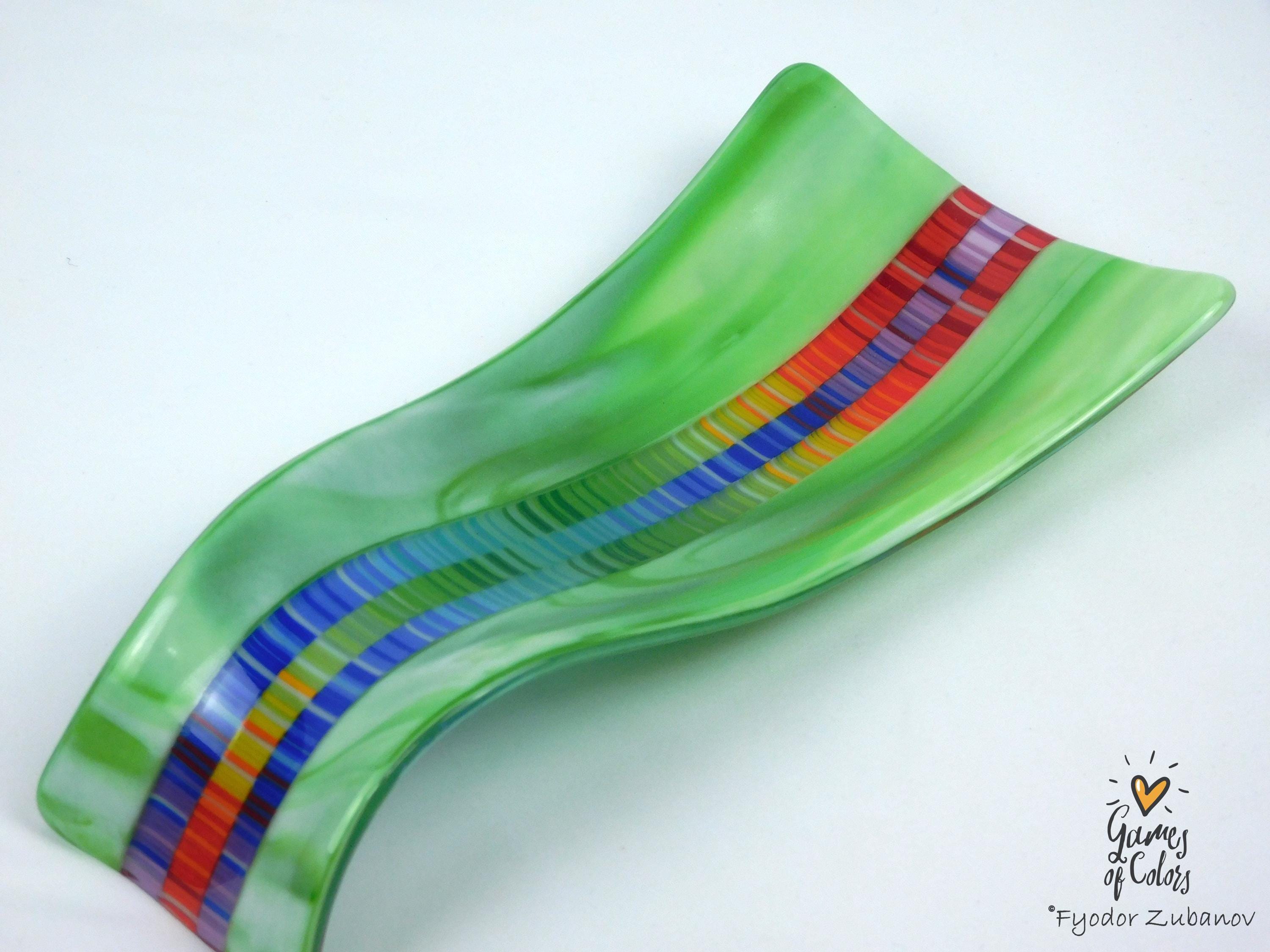 A fused glass decorative spoon rest "Young spring"