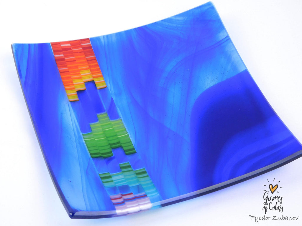 Mosaic Jet plate: Dark Blue Swirls