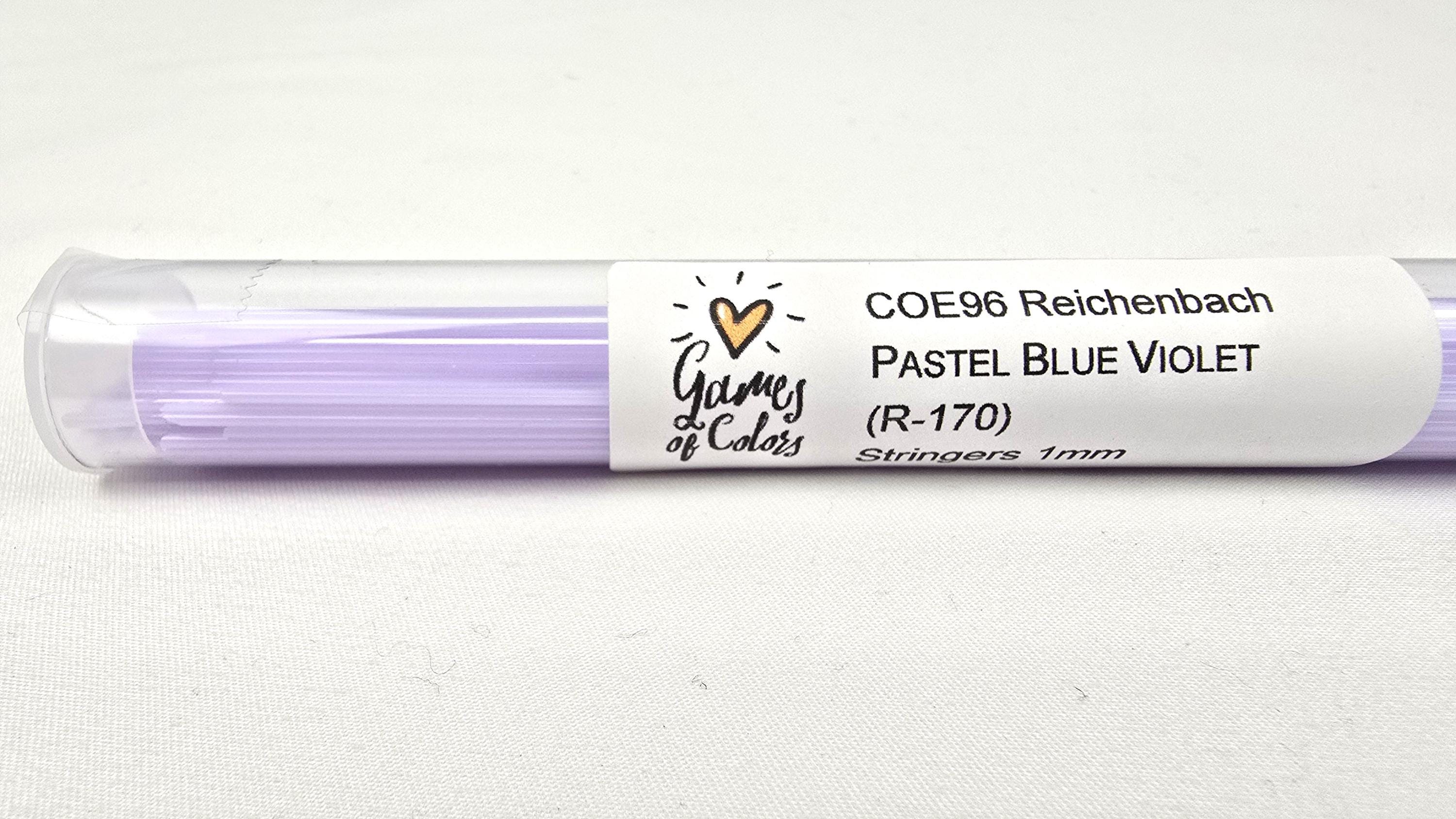 COE96 straight glass stringers, 1mm, Pastel Blue Violet Opal, R-170
