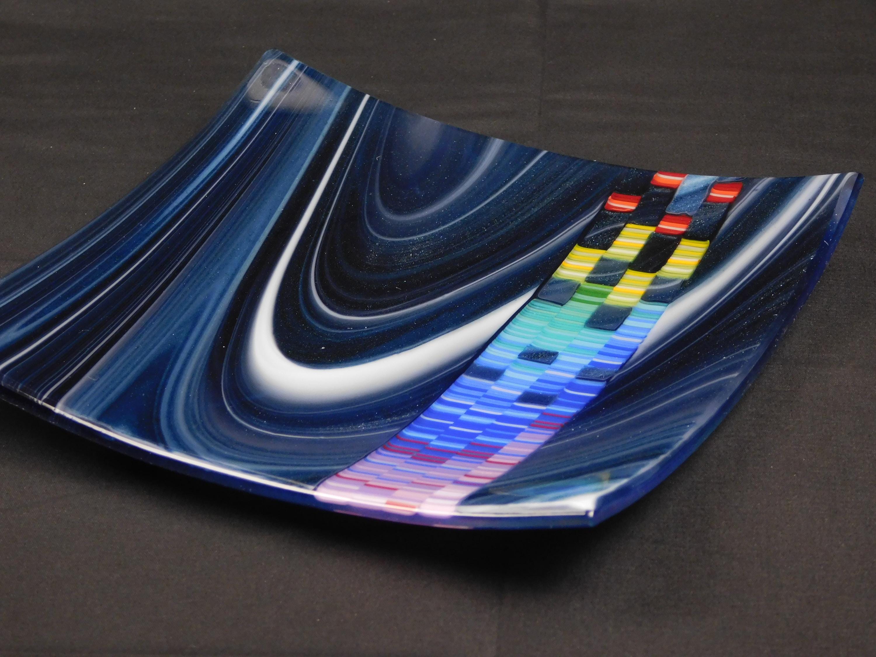 Mosaic Jet plate: Blue-Grape with White Swirls