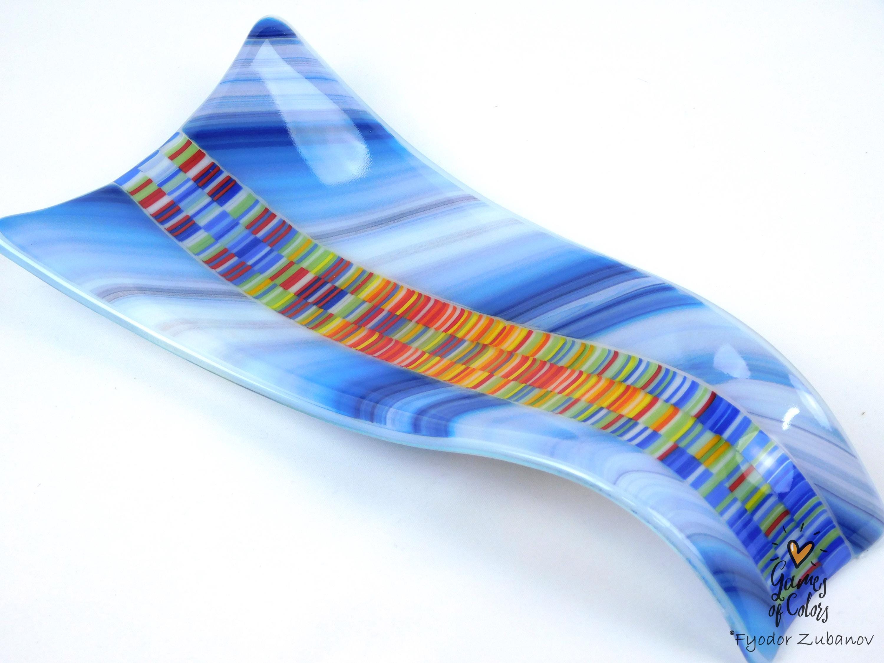 A fused glass decorative spoon rest "East coast"