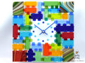 Wall Clock Rectangular Fantasy - Summer day; square clock; art glass; wall accent; decorative clock