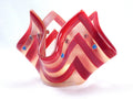 Valentines candle holder Hearts in Pink. Fused glass.