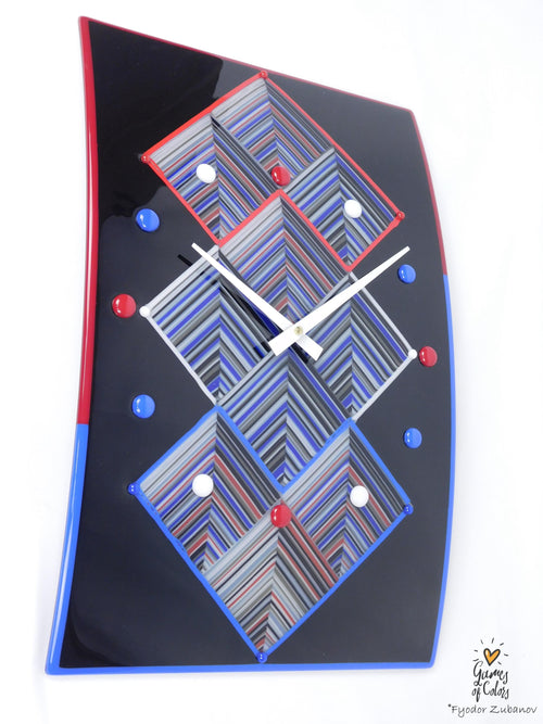A decorative wall clock "Time wells"; Rectangular; quartz clock; battery powered; memorable gift