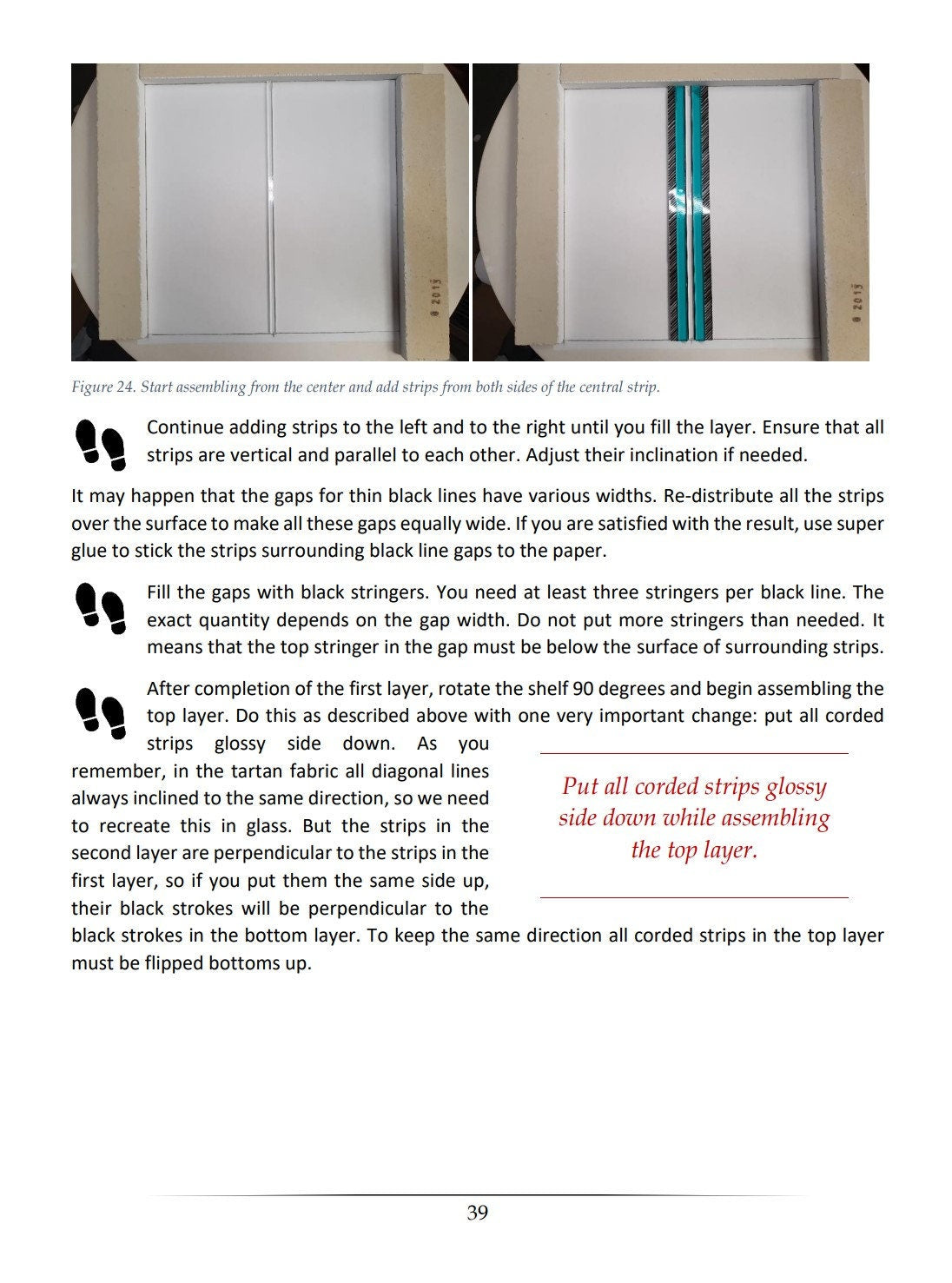 e-book "Fabric patterns in glass: Tartan"; techniques of glass fusing