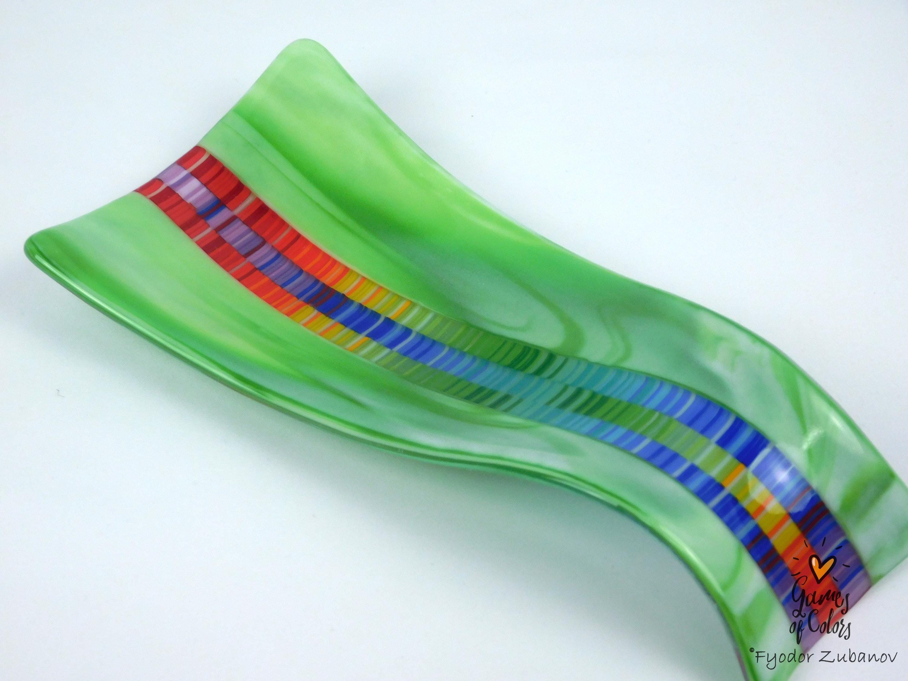 A fused glass decorative spoon rest "Young spring"