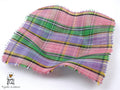 Fused Glass Bowl: Pink & Green Tartan Basket, Square Centerpiece