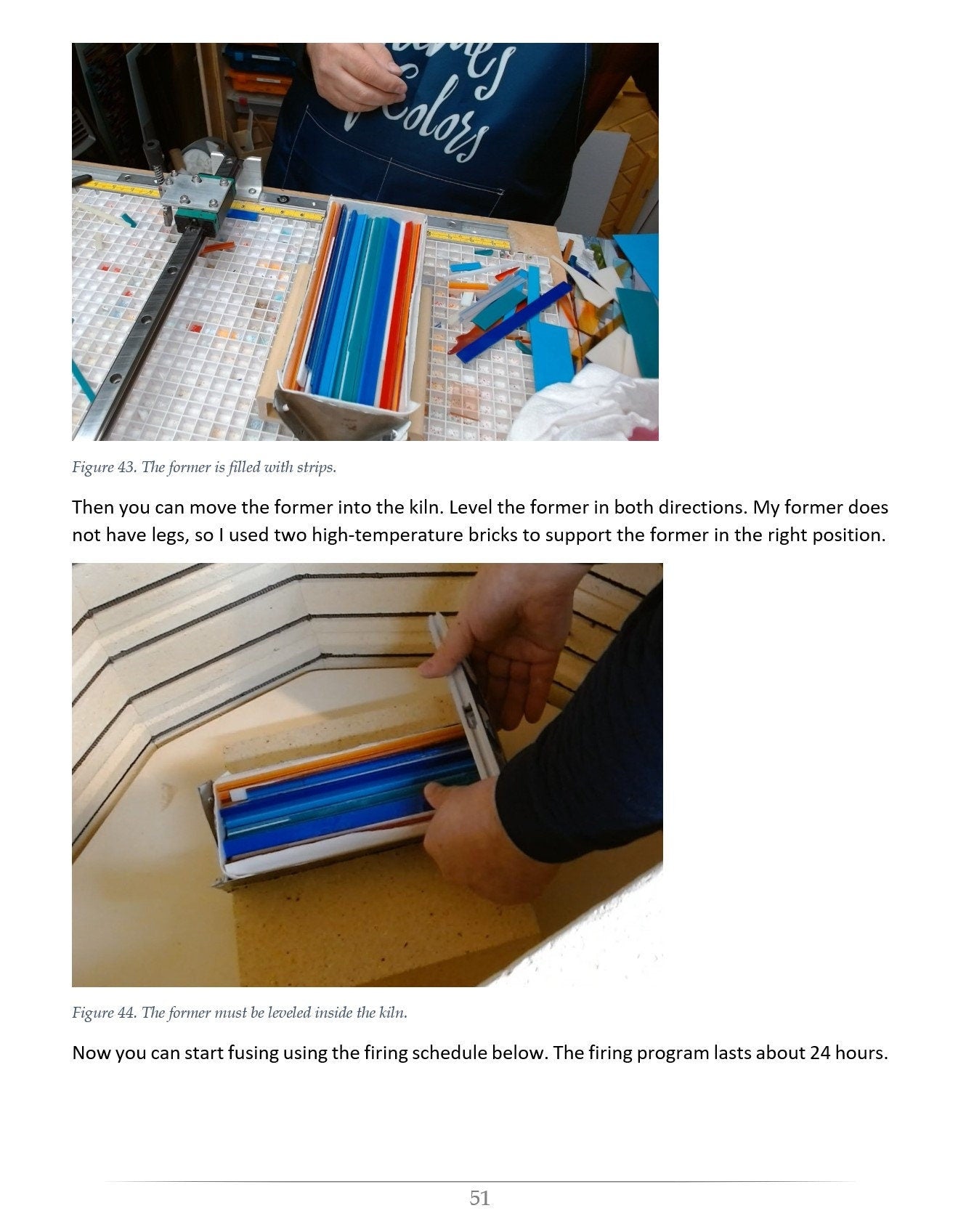 e-book "Fabric patterns in glass: Ikat"; techniques of glass fusing