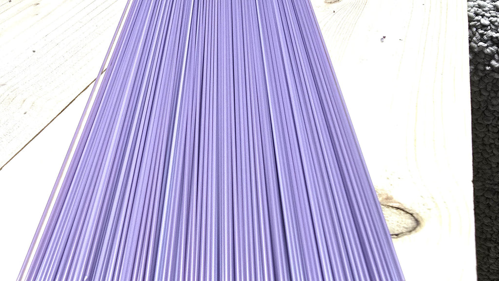 COE96 straight glass stringers, 1mm, Soft Violet Opal, R-152
