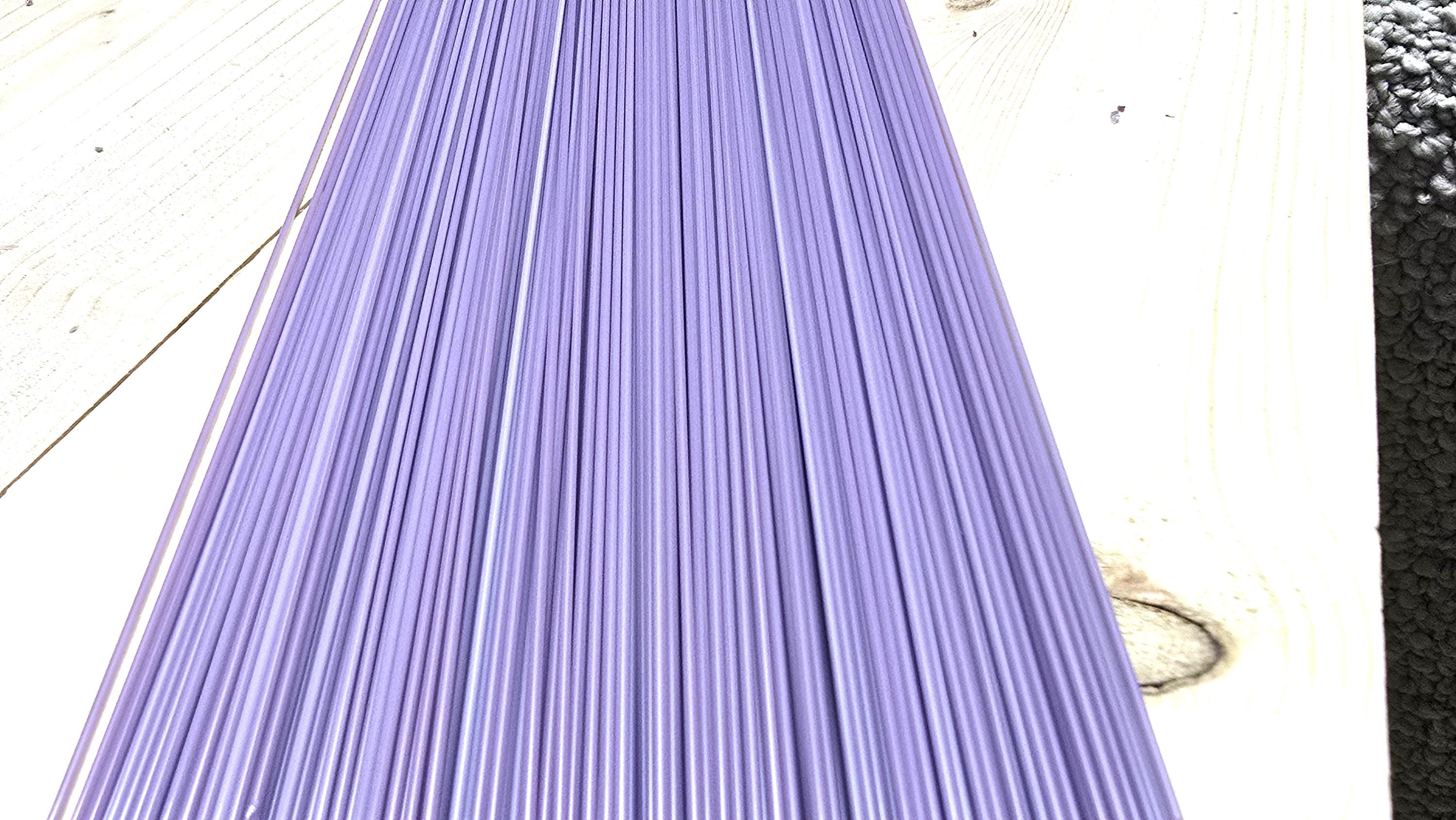 COE96 straight glass stringers, 1mm, Soft Violet Opal, R-152