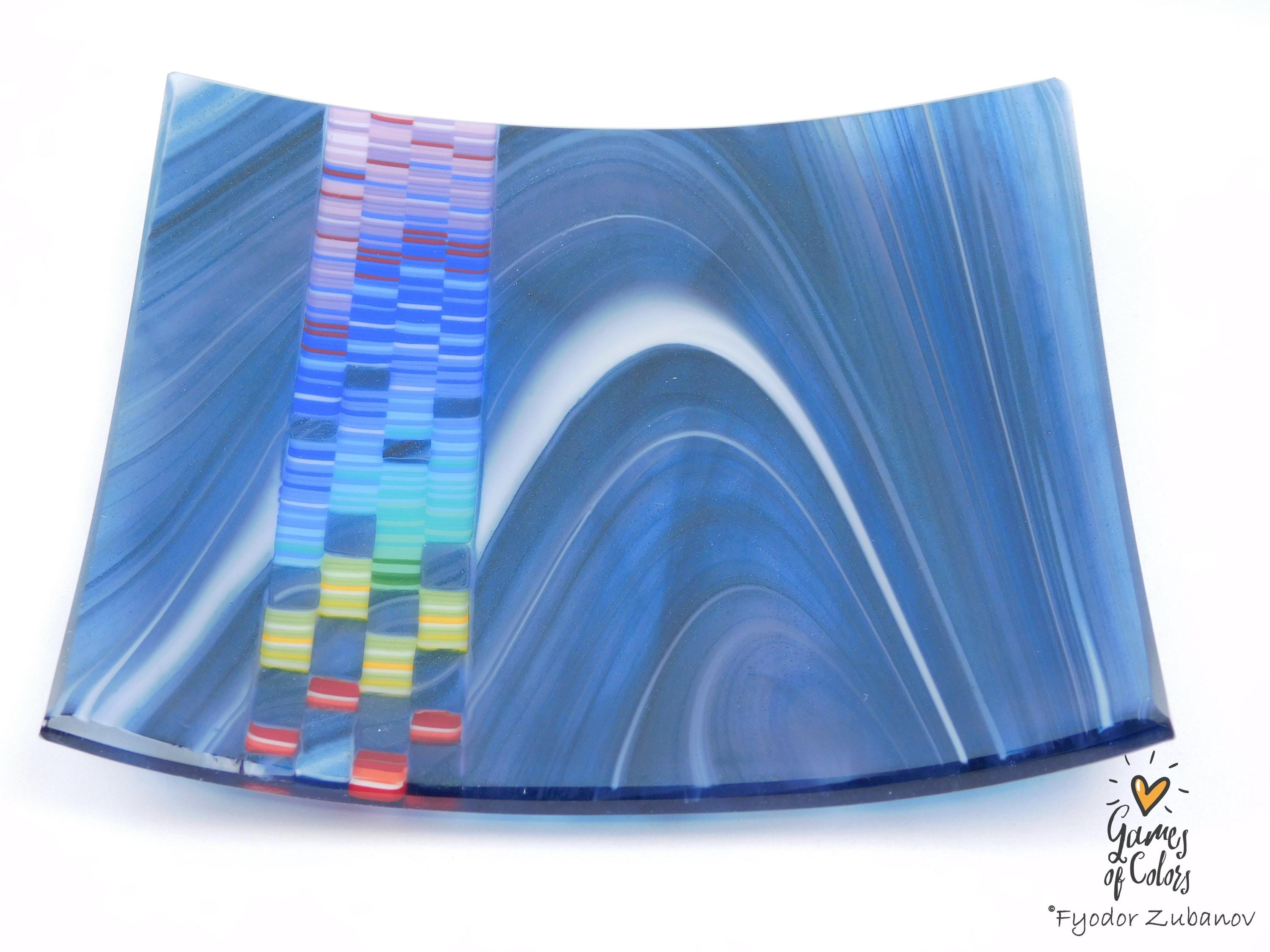 Mosaic Jet plate: Blue-Grape with White Swirls
