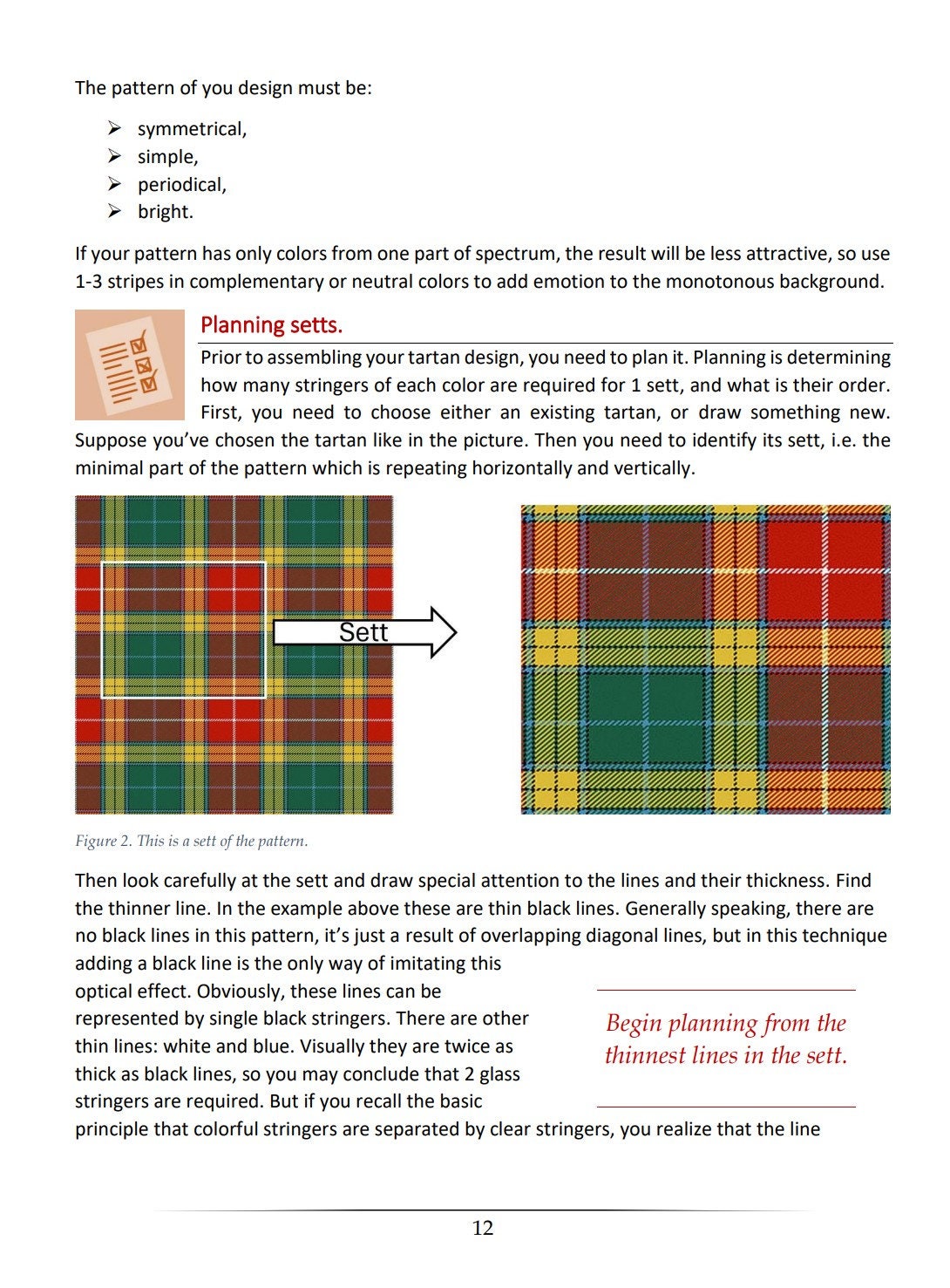 e-book "Fabric patterns in glass: Tartan"; techniques of glass fusing