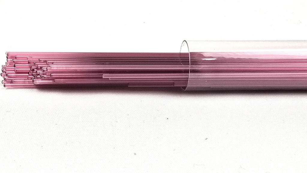 COE96 straight glass stringers, 1mm, Fuchsia Light Transparent