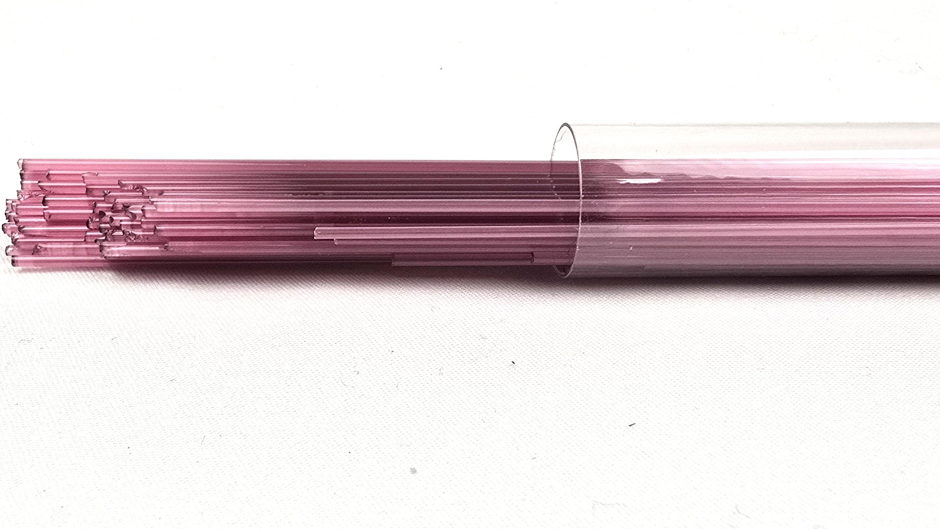 COE96 straight glass stringers, 1mm, Fuchsia Light Transparent