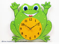 Fused Glass Frog Clock: Kids Room Decor, Battery Powered