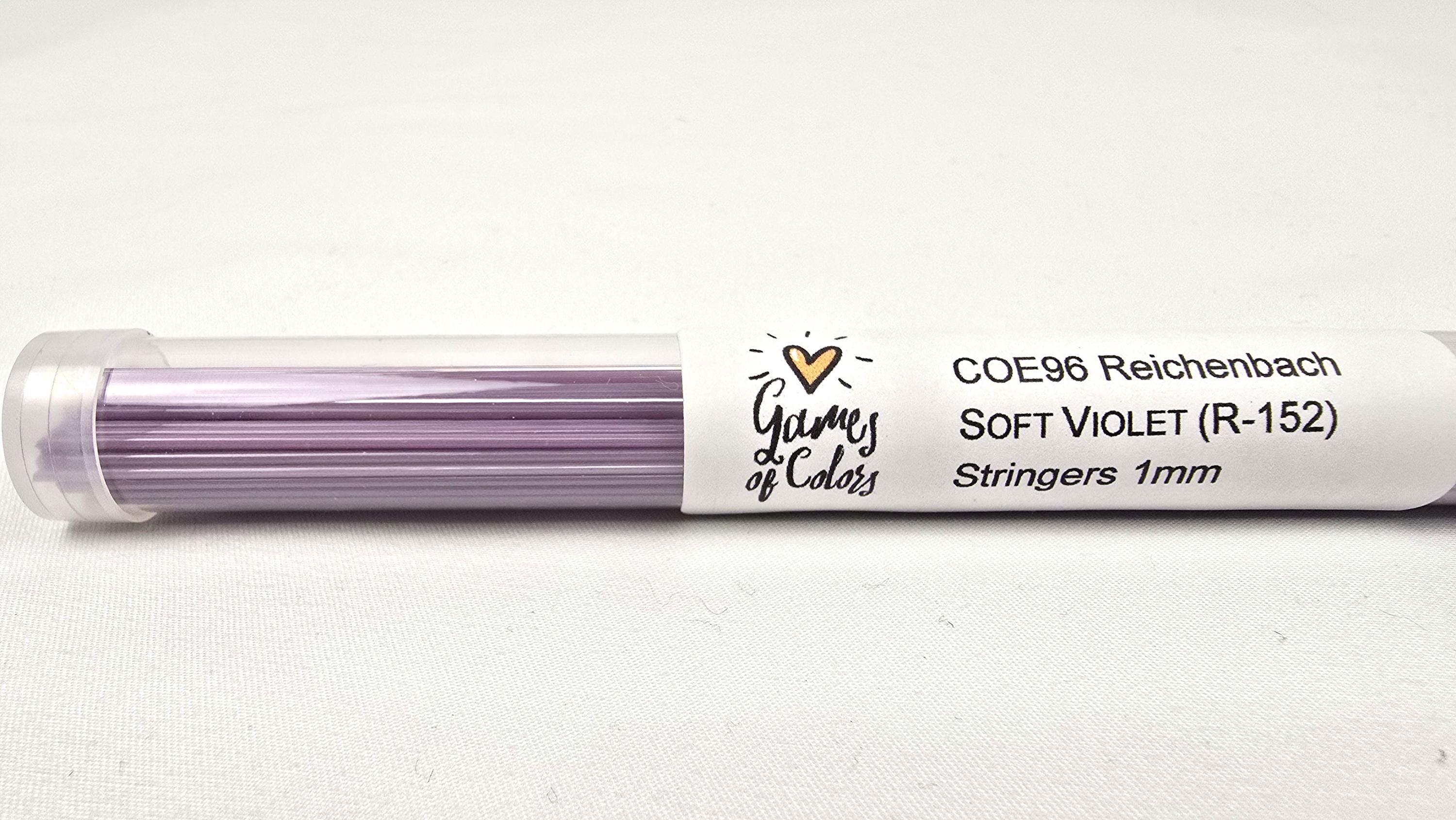 COE96 straight glass stringers, 1mm, Soft Violet Opal, R-152