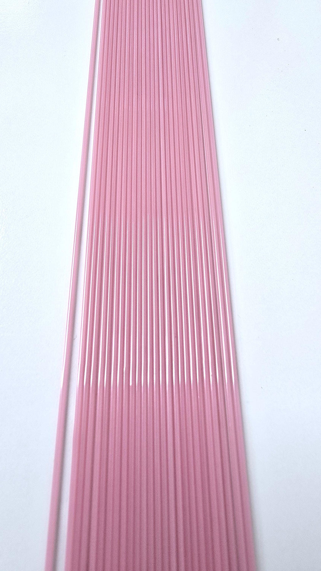 COE96 straight glass stringers, 1mm, Soft Rose Opal, R-151