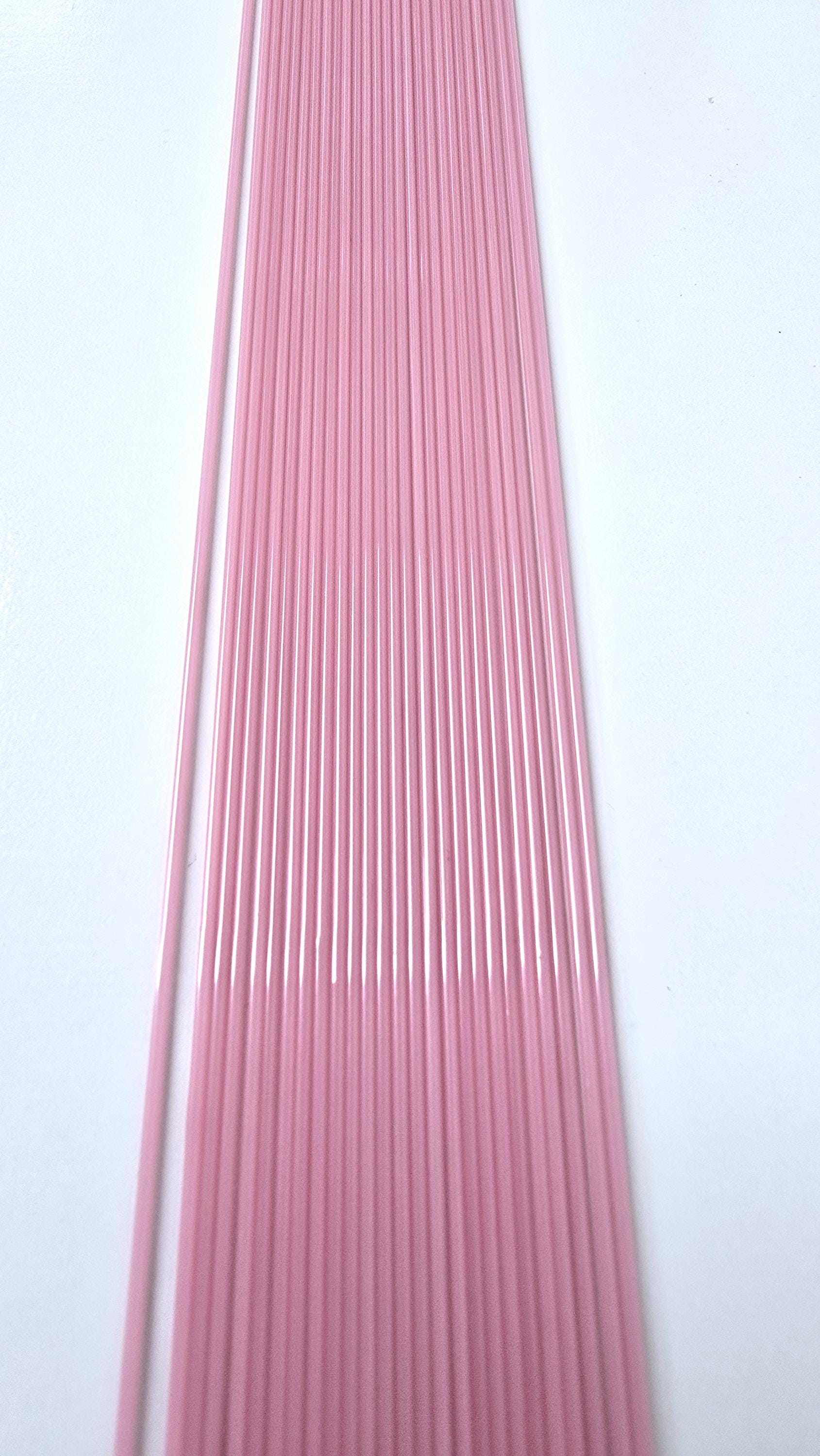 COE96 straight glass stringers, 1mm, Soft Rose Opal, R-151