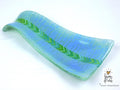 Fused glass spoon rest Pastel Refuge; Soft Blue‑Green Kitchen Art