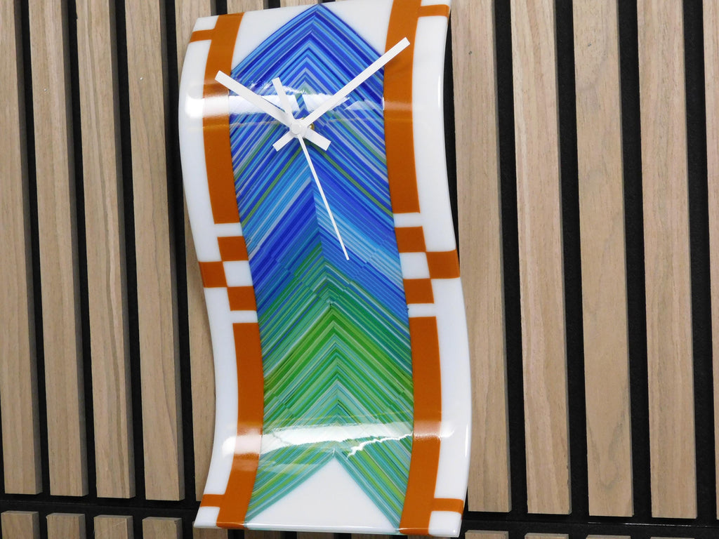 Mediterranean Drift — Fused Glass Wall Clock