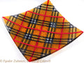 Fused Glass Tartan Plate: Black and Amber Geometric Art