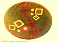 Fused Glass Platter: Amber Mill Murrine Centerpiece (15.5")