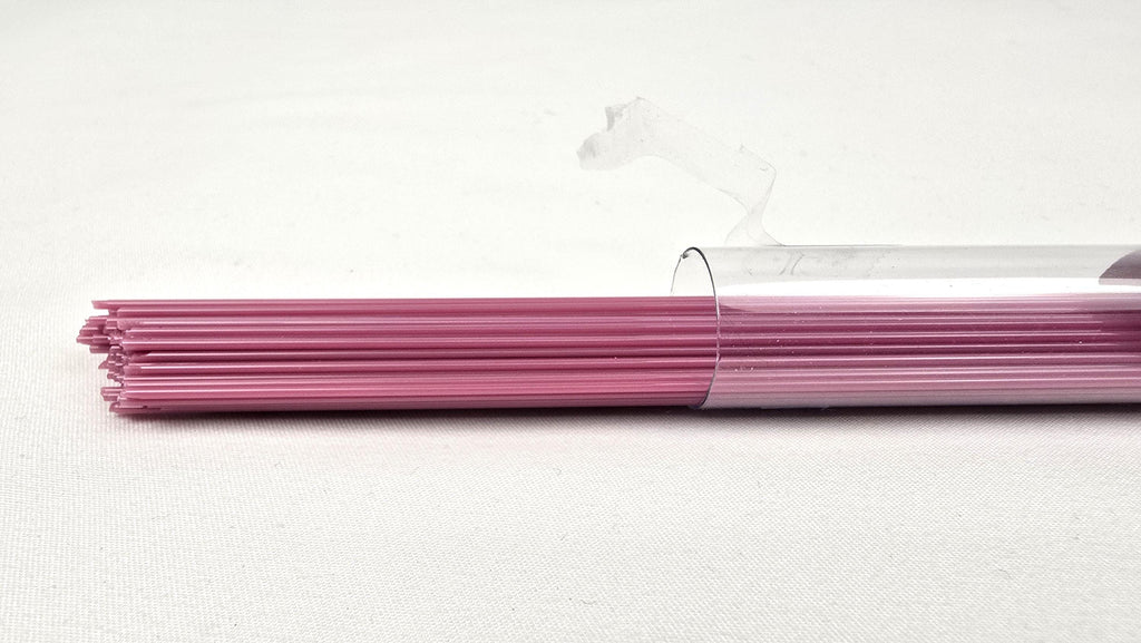 COE96 straight glass stringers, 1mm, Raspberry Opal, R-065
