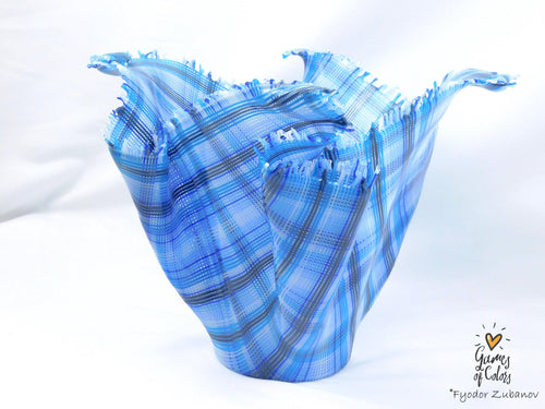 A sculptural glass vase Windy Day: Oxygen; fused glass, art object