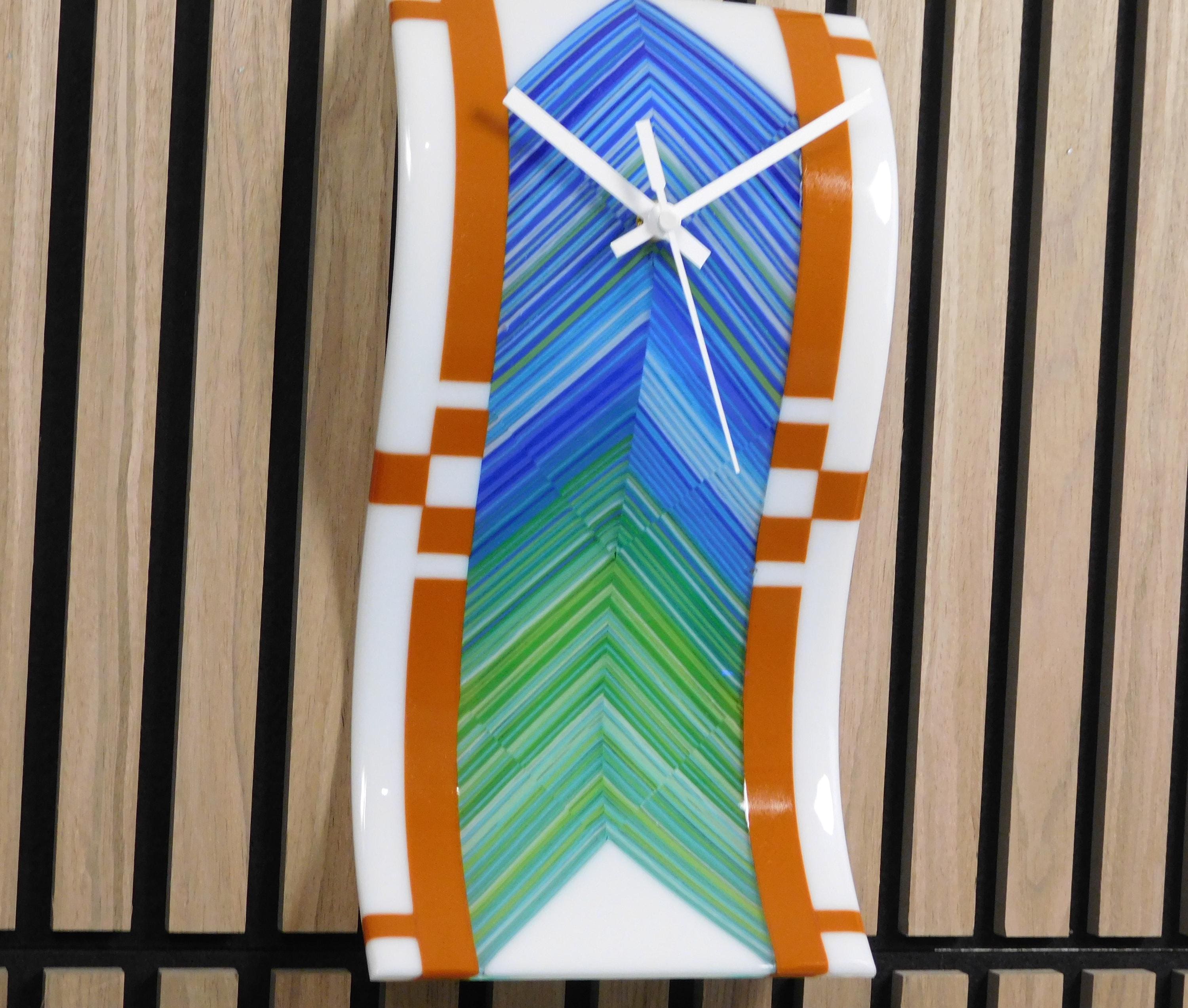 Mediterranean Drift — Fused Glass Wall Clock