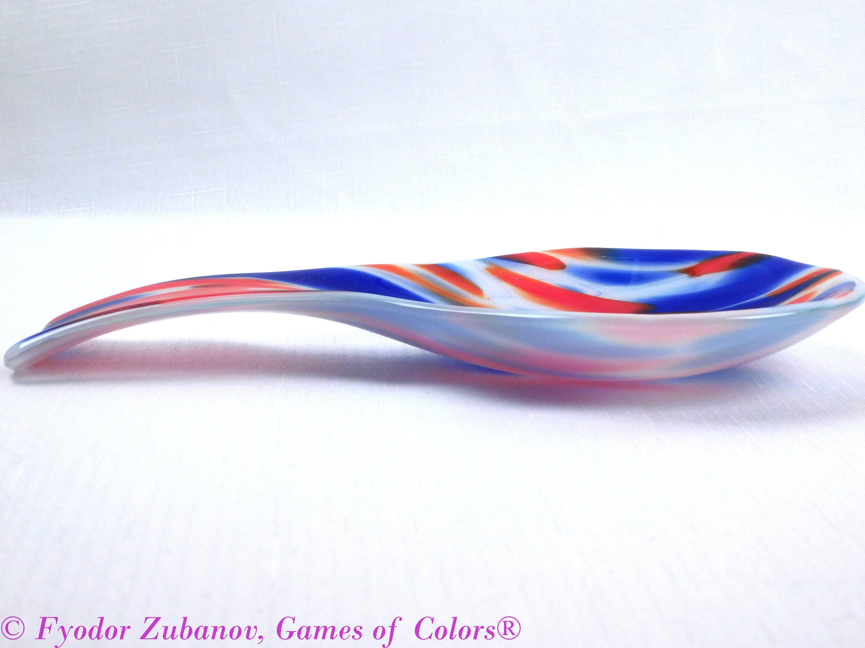 A fused glass decorative spoon rest "Jubilee"