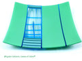 Fused Glass Square Plate: Spring Green Striped Centerpiece