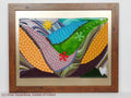 A decorative fused glass art object "Valley of Light" | room accent | wall art | glass art | mixed media art | murrini
