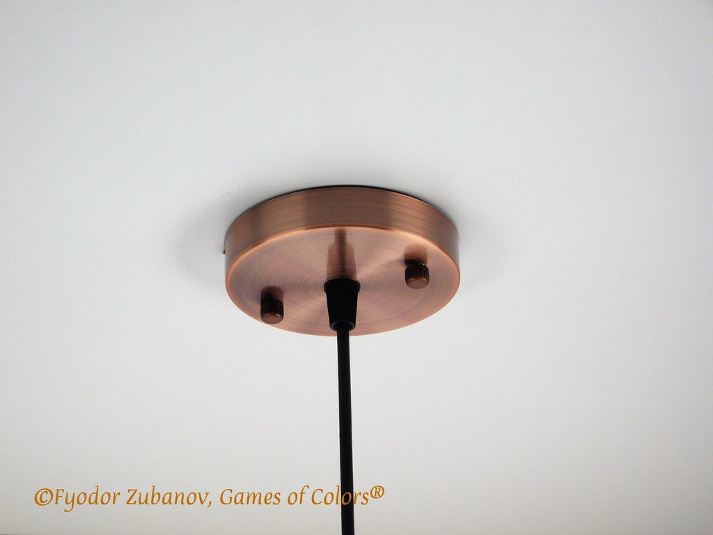 Fused Glass Pendant Light: "After Rain" Art Glass Lamp