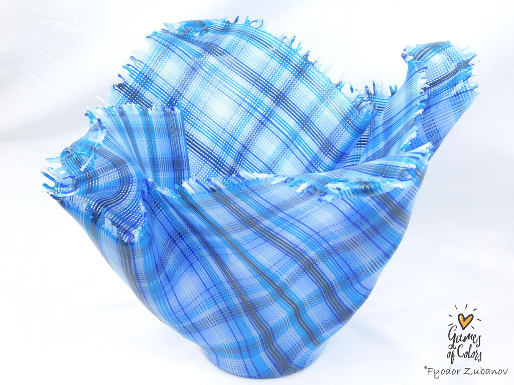 A sculptural glass vase Windy Day: Oxygen; fused glass, art object